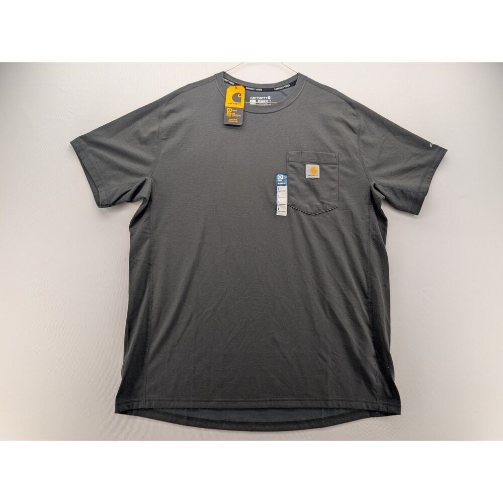 NWT Carhartt Force Relaxed Fit Short Sleeve Pocket T-Shirt in Carbon Heather L